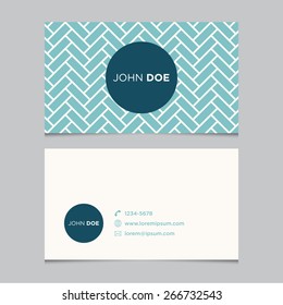 Business card template, blue pattern vector design editable