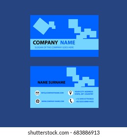 Business card Template Blue vector