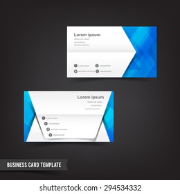 Business Card template blue and white geometry element vector illustration eps10