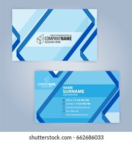 Business card template. Blue and white, Illustration Vector10