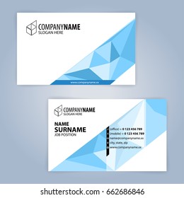 Business card template. Blue and white, Illustration Vector10