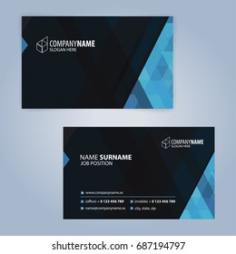 Business card template. Blue and white, Illustration Vector10