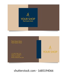 Business Card Template with Brown Background. Vector illustration