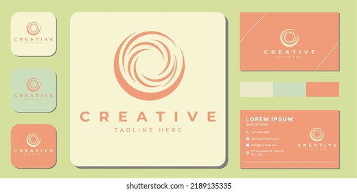 Business card template. Camera shutter conceptual logo. Vector illustration  with business card design template