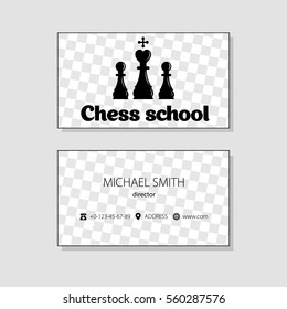 business card template. chess icon