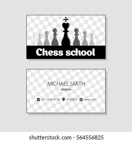 business card template. chess icon