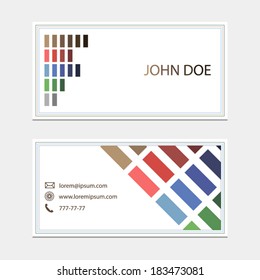 Business card template with colorful concept diagram and contact information for any computer firm or company concept