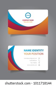 Business card template. colorful design. modern concept. clean design. identity card.