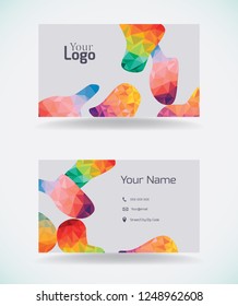 Business card template with colorful elements.Vector illustration.