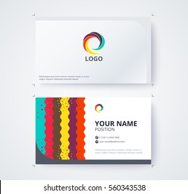 Business card template  commercial design. vector illustration