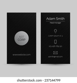 Business card template - creative dark sleek design