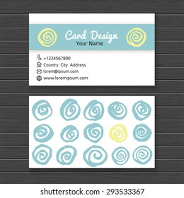 Business card template. Creative hand drawn design.