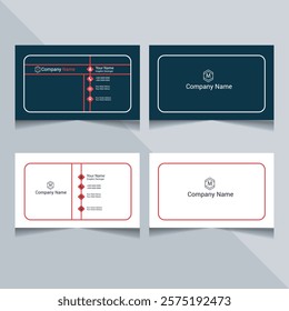 business card template. Creative and modern business card design. Stylish stationery design. Vector modern abstract clean and simple business card template, Flat black and red business card template.