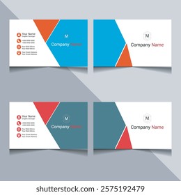 business card template. Creative and modern business card design. Stylish stationery design. Vector modern abstract clean and simple business card template, Flat black and red business card template.