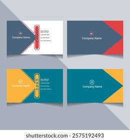 business card template. Creative and modern business card design. Stylish stationery design. Vector modern abstract clean and simple business card template, Flat black and red business card template.