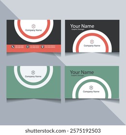 business card template. Creative and modern business card design. Stylish stationery design. Vector modern abstract clean and simple business card template, Flat black and red business card template.