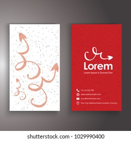 Business Card Template. creative business card red arrow
