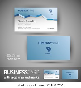 Business Card Template Crop Area Marks Stock Vector (Royalty Free