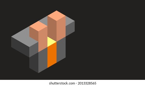 Una plantilla de tarjeta de visita con un fondo abstracto de cubo. Para ilustraciones conceptuales de negocios y presentaciones