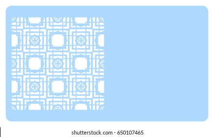 Business card template. Cut out cards with lace pattern. Modern geometric card for laser cutting. Vector illustration.