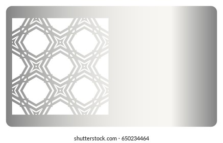 Business card template. Cut out cards with lace pattern. Modern geometric card for laser cutting. Vector illustration.