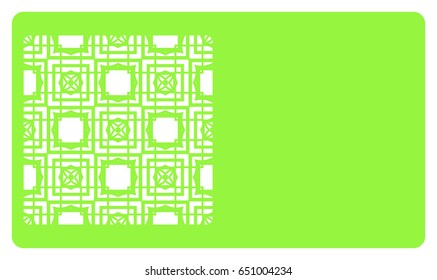 Business card template. Cut out cards with lace pattern. Modern geometric card for laser cutting. Vector illustration.