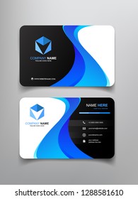 business card template design with abstract frame