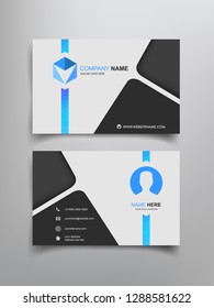 business card template design with abstract frame