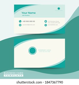 Business card template design with abstract shapes