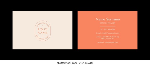 Business Card Template Design Abstract Modern Icon Color for Luxury Presentation of Simple Corporate Identity Concept Minimal Elegant Brand Set of Creative Contact Information in Vector Illustration.