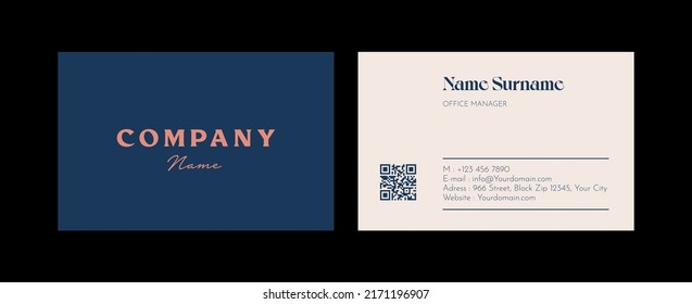 Business Card Template Design Abstract Modern Icon Color for Luxury Presentation of Simple Corporate Identity Concept Minimal Elegant Brand Set of Creative Contact Information in Vector Illustration.
