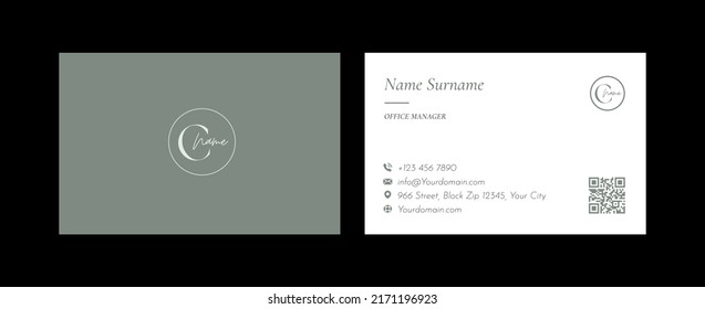 Business Card Template Design Abstract Modern Icon Color for Luxury Presentation of Simple Corporate Identity Concept Minimal Elegant Brand Set of Creative Contact Information in Vector Illustration.