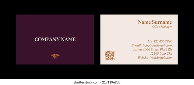 Business Card Template Design Abstract Modern Icon Color for Luxury Presentation of Simple Corporate Identity Concept Minimal Elegant Brand Set of Creative Contact Information in Vector Illustration.