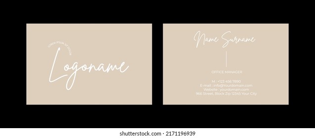 Business Card Template Design Abstract Modern Icon Color for Luxury Presentation of Simple Corporate Identity Concept Minimal Elegant Brand Set of Creative Contact Information in Vector Illustration.