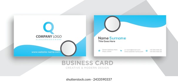 Business Card Template Design Abstract Modern Icon Color for Luxury Presentation of Simple Corporate Identity