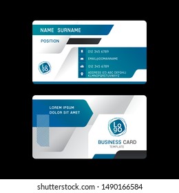 Business card template design blue tone. 
