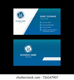 Business card template design blue tone. 