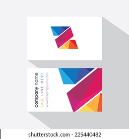 business card template design for company visual identity with multicolored letter z