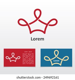 business card template with design of crown