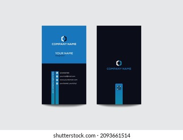 Business card template design, Double-sided creative business card template, Horizontal and vertical layout, Vector illustration.