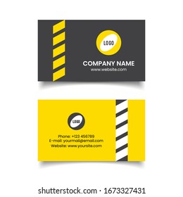 Business Card Template Design Elements. Modern Visiting Card With Construction Symbols. Eps 10 Vector Illustration