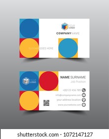 Business card template design. Flat style vector illustration artwork.