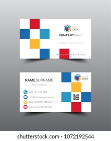 Business card template design. Flat style vector illustration artwork.