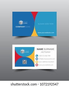 Business card template design. Flat style vector illustration artwork.