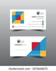 Business card template design. Flat style vector illustration artwork.