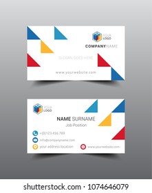 Business card template design. Flat style vector illustration artwork.