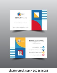 Business card template design. Flat style vector illustration artwork.