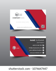 Business card template design. Flat style vector illustration artwork.