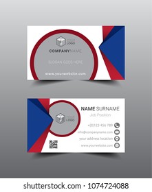 Business card template design. Flat style vector illustration artwork.