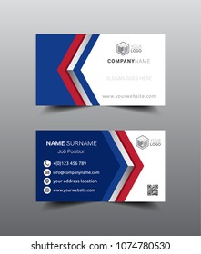 Business card template design. Flat style vector illustration artwork.